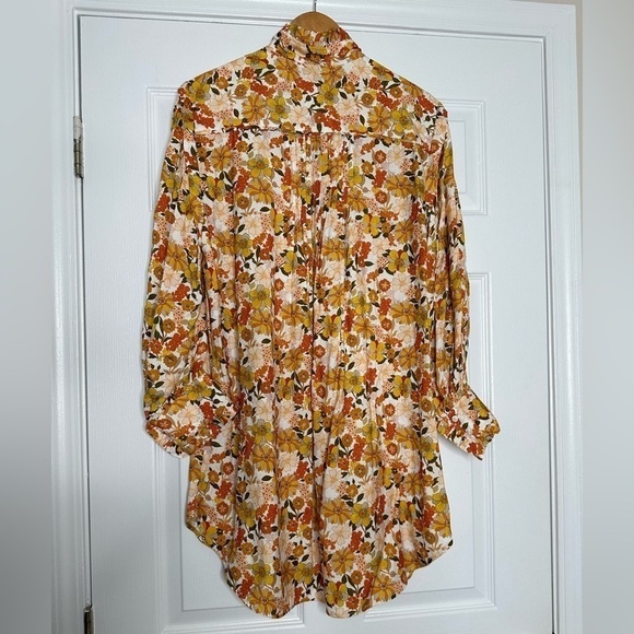 SANDRO PARIS floral long sleeve mini dress 38/Small NWT - Picture 9 of 13